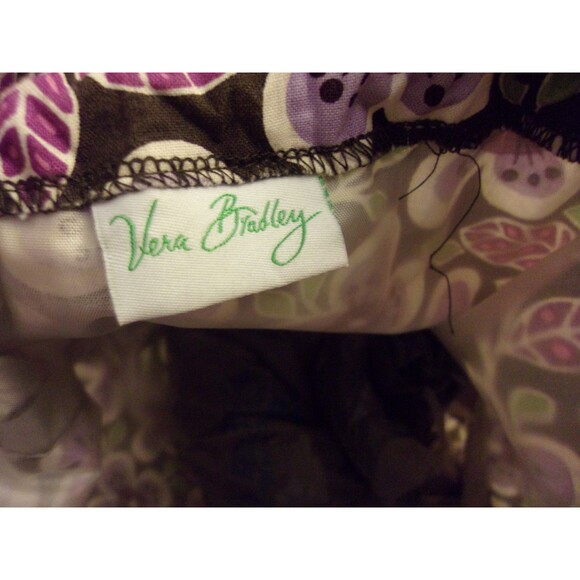 Vera Bradley Ditty Bag in Plum Petals Drawstring Closure Plastic Lining - Picture 8 of 8